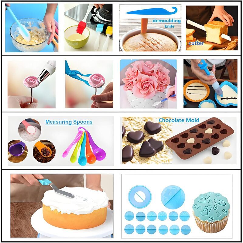 387Pcs Cake Decorating Kit - Piping Tips, TPU Piping Bags & Cream Scrapers for Baking