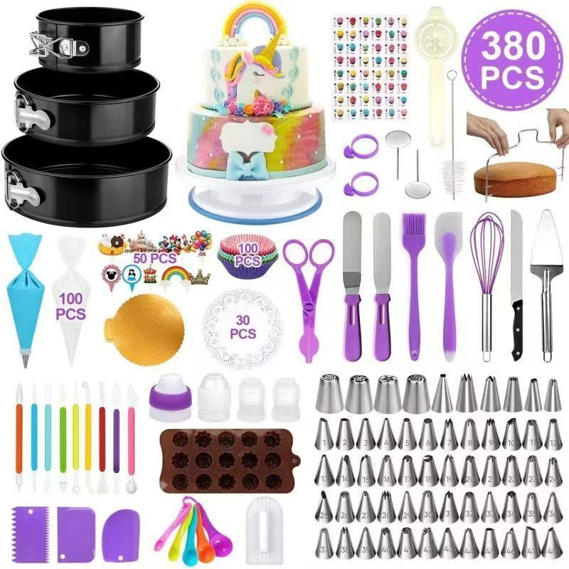 380pcs/428pcs/480pcs Set Beginner-to-Pro Baking Kit: Complete Decorating Tools for Every Skill Level