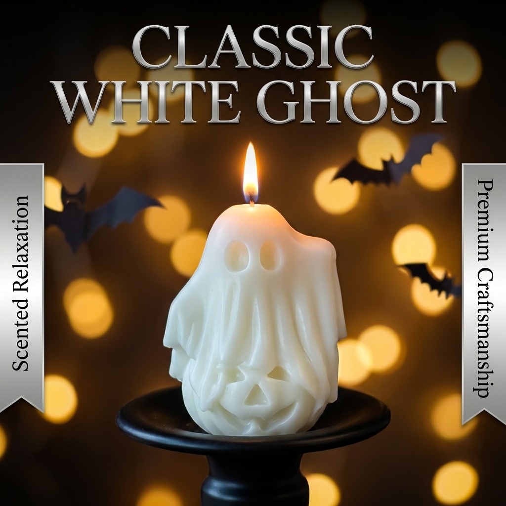 [Copy]Halloween Ghost Shaped Scented Candle, Spooky Handmade Soy Wax Candle for Home Decor Holiday Gift