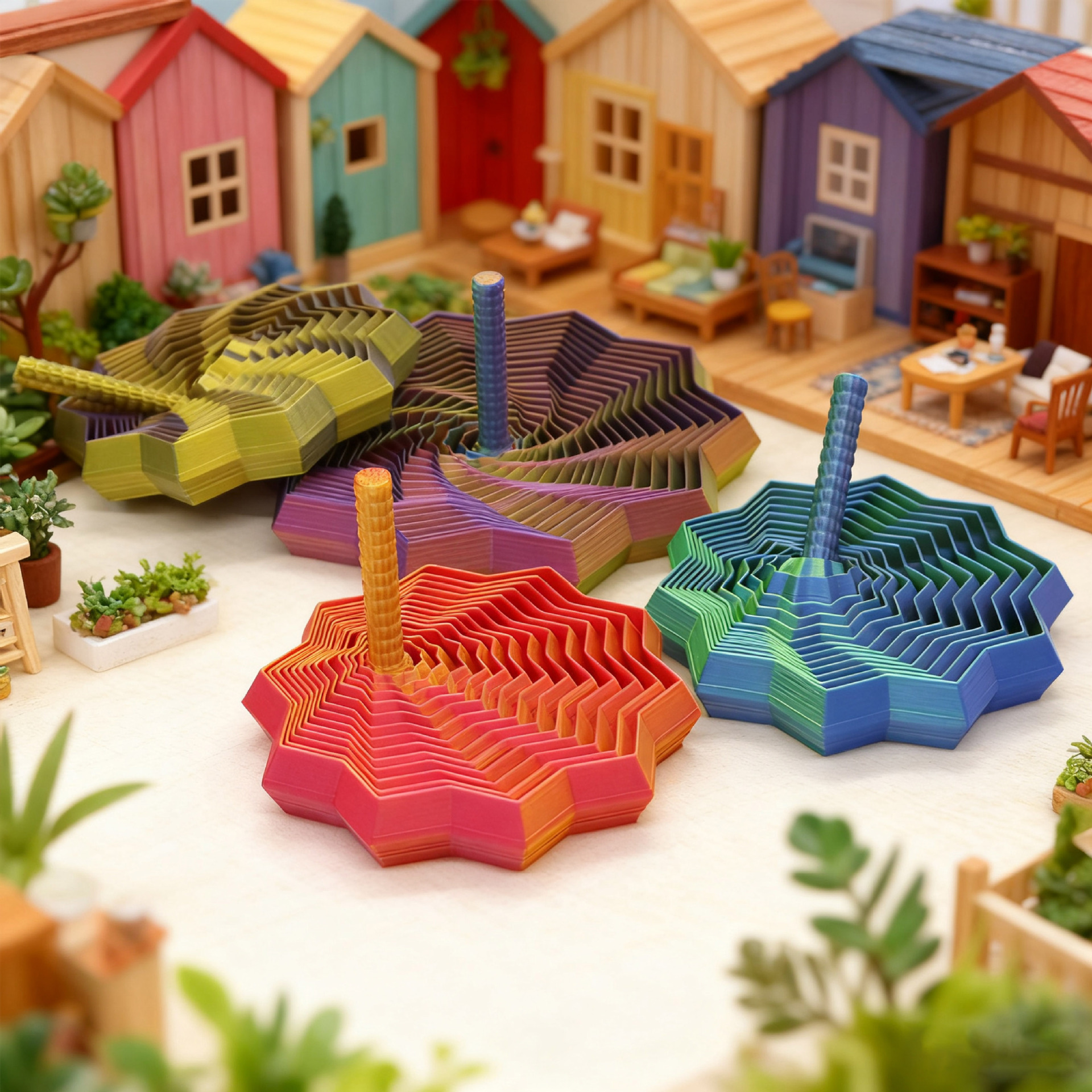 3D Printed Star Illusion Fidget Toy for Kids - Foldable, Educational Desktop Decoration