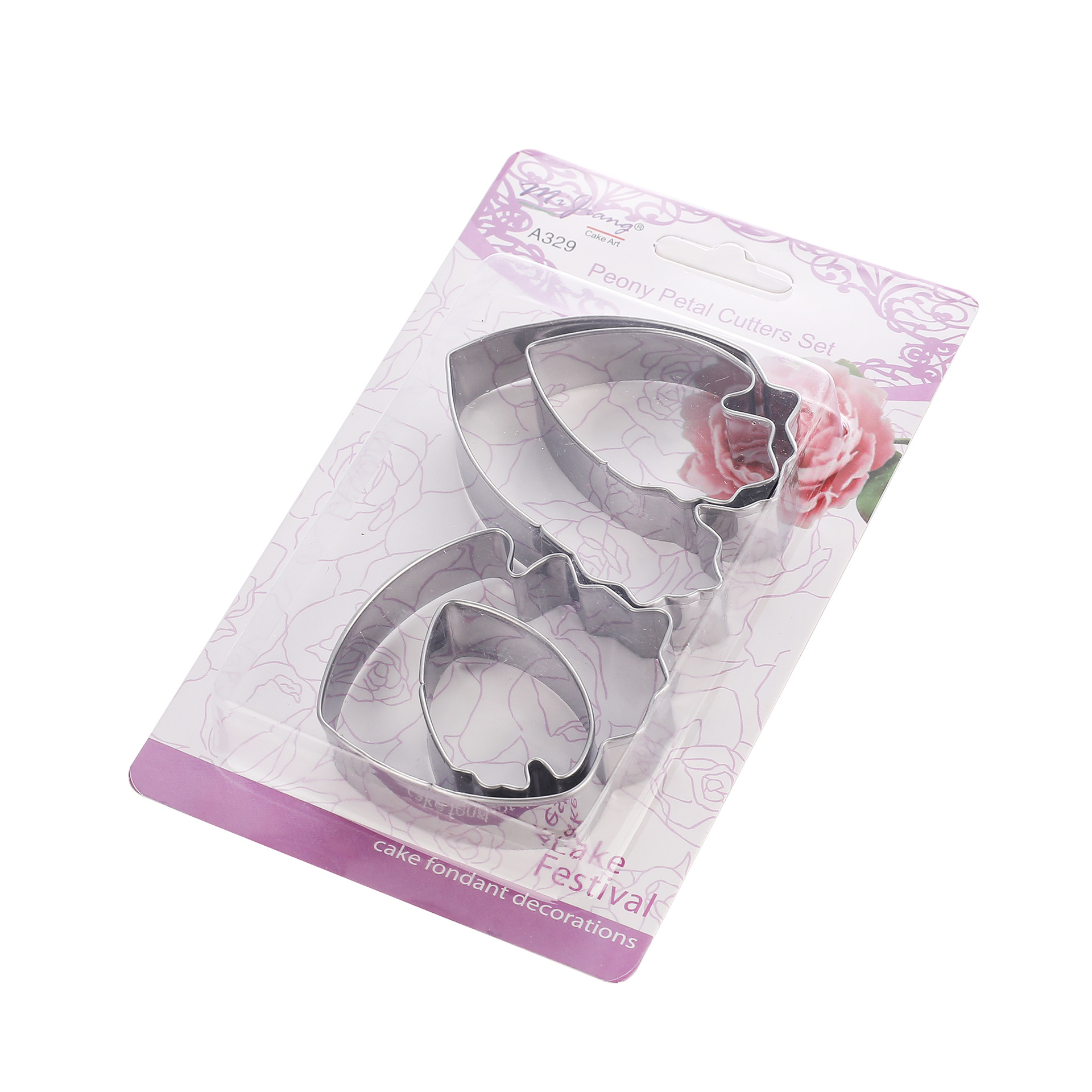 Professional Peony Cutter & Veiner Set | Stainless Steel Cookie Cutter with Silicone Veining Mold | Fondant Gumpaste Flower Making Tool