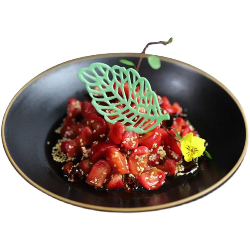 Commercial Food Garnish Kit | 500-Piece 8-Color 3D Leaf Wafer Paper Set | Bulk Edible Decor for Hotel & Catering Services | Time-Saving Plating Solution for High-Volume Kitchens