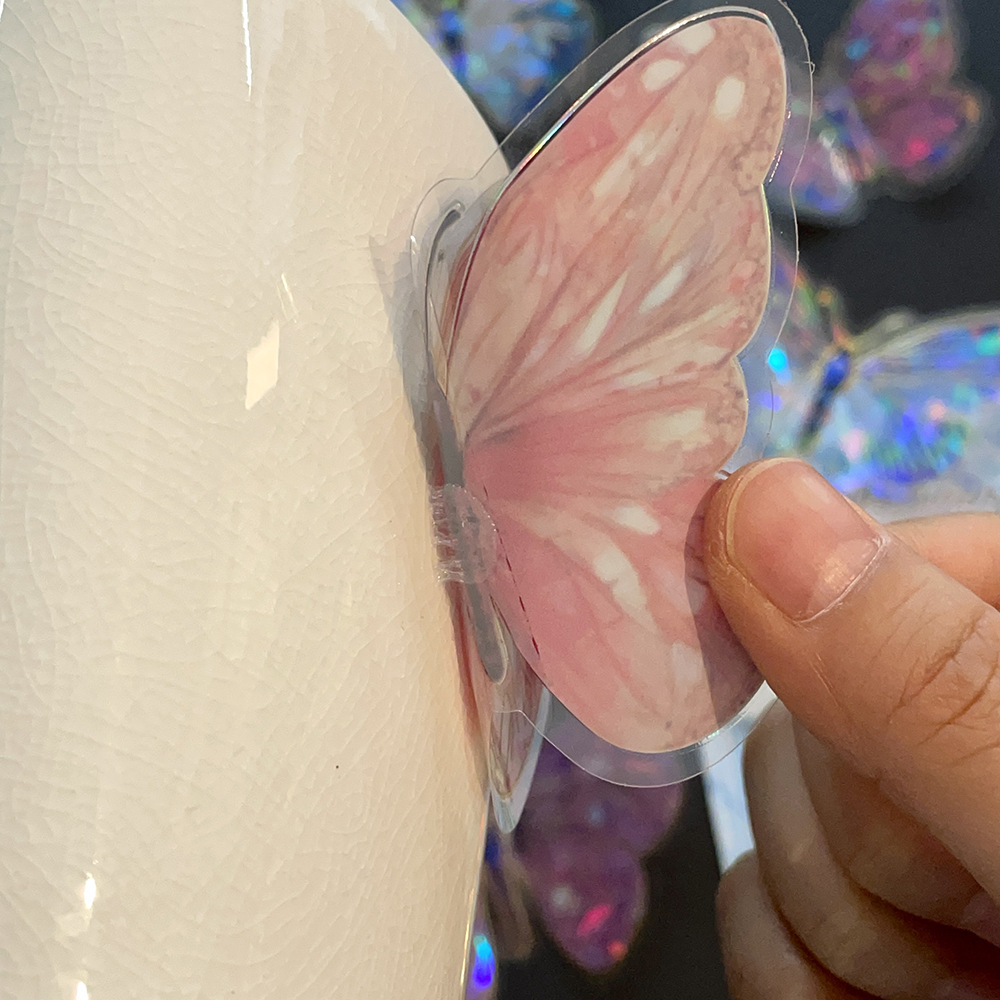 Iridescent Holographic Crystal Butterfly Stickers - Ethereal Rainbow Magic for Crafts & Decor