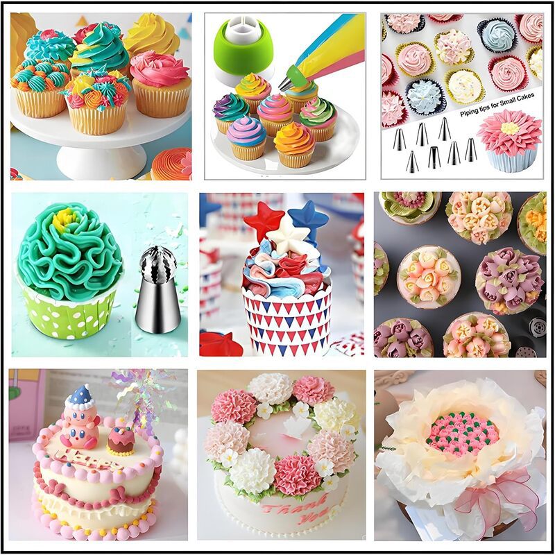 387Pcs Cake Decorating Kit - Piping Tips, TPU Piping Bags & Cream Scrapers for Baking