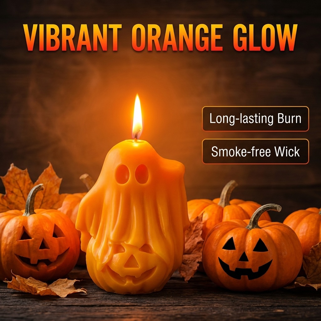 [Copy]Halloween Ghost Shaped Scented Candle, Spooky Handmade Soy Wax Candle for Home Decor Holiday Gift