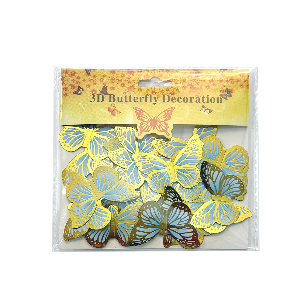 Shimmering 3D Gold Foil Butterflies - Whimsical Elegance for Enchanted Decor