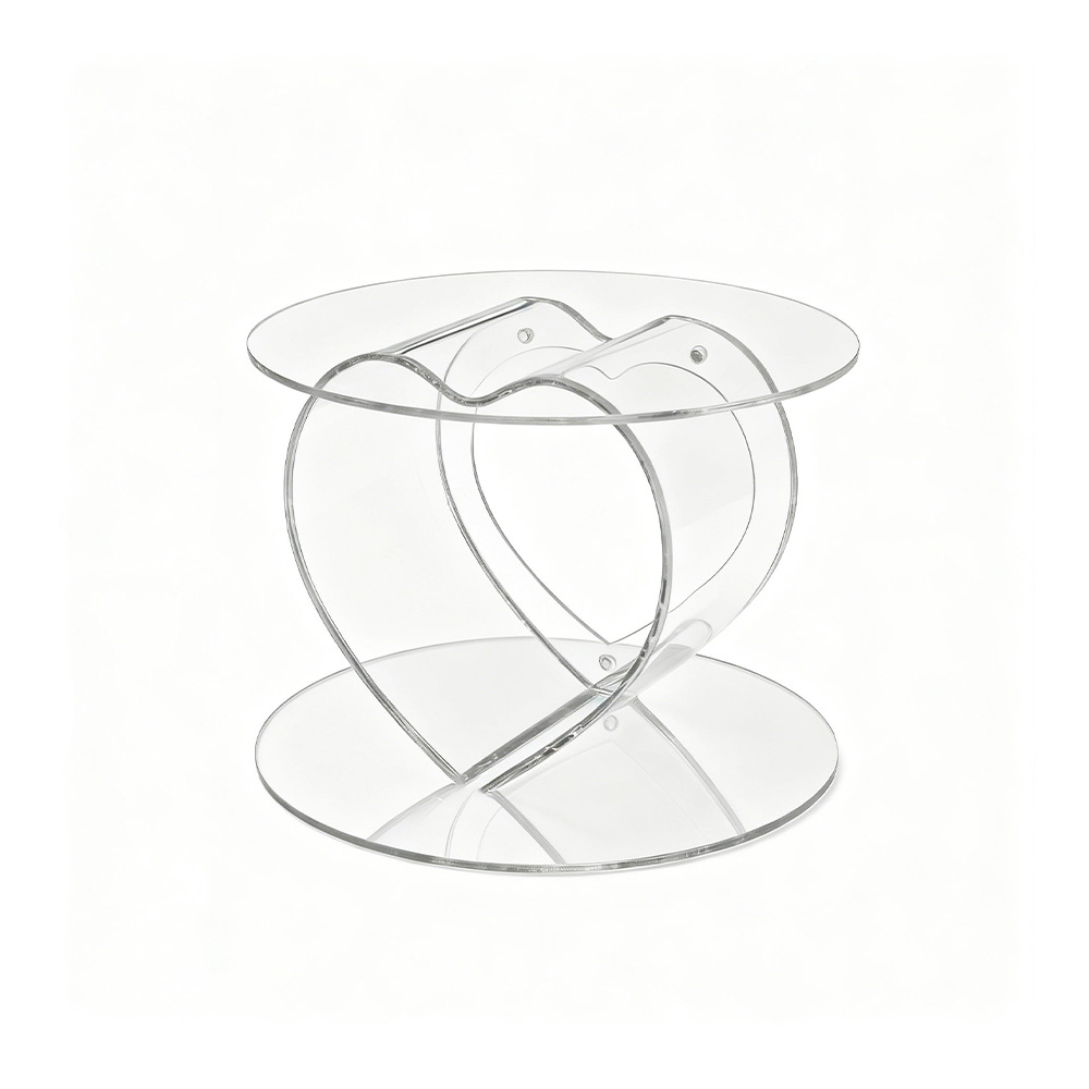 Clear Acrylic Heart Cake Stand, Magnetic Design Tiered Cake Display Stand with Hollow Heart Compartment for Wedding, Birthday, Party, Dessert Table Decoration