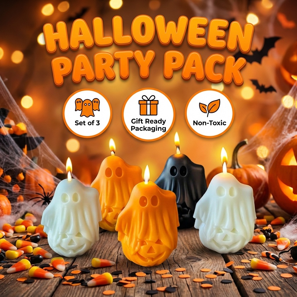 [Copy]Halloween Ghost Shaped Scented Candle, Spooky Handmade Soy Wax Candle for Home Decor Holiday Gift