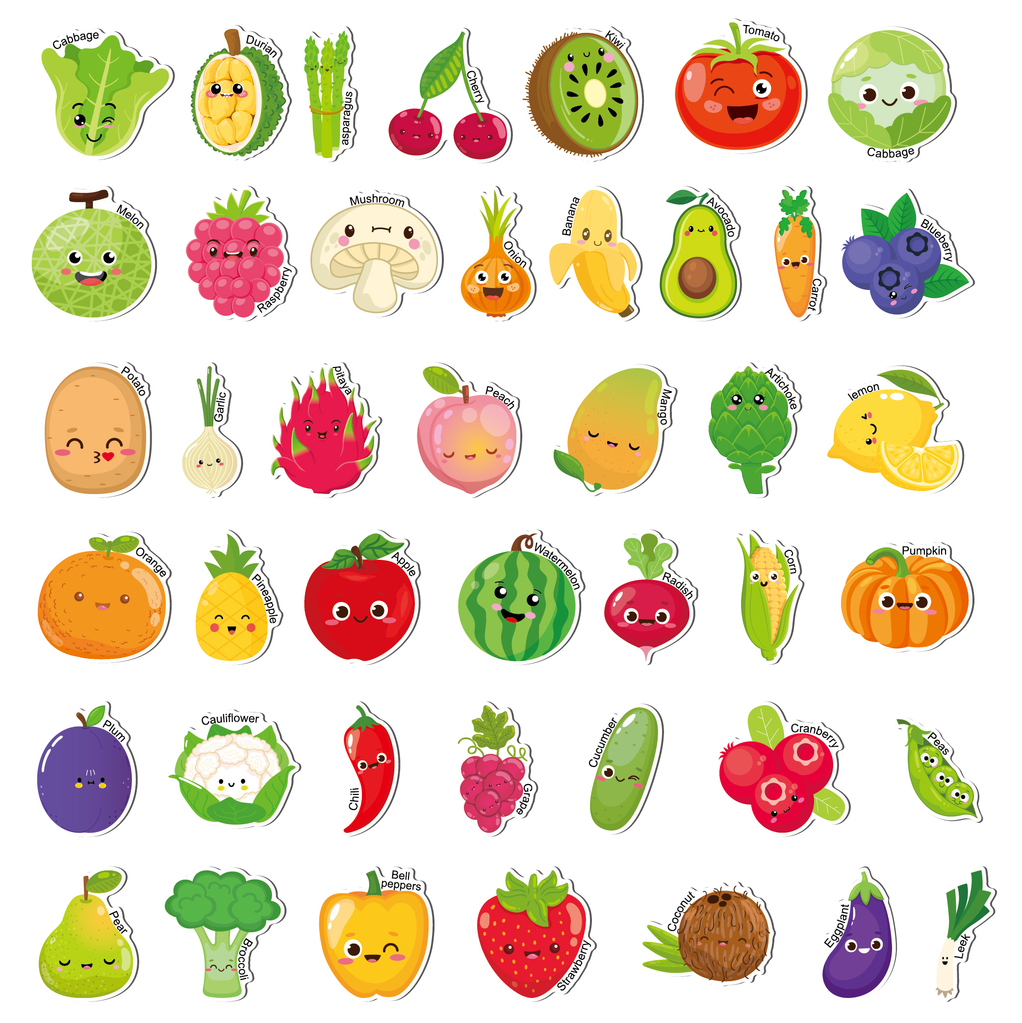 43-Piece Magnetic Fruits and Vegetables Fridge Magnets - Kids Educational Soft Magnetic Toy for Early Learning, Fruit Vegetable Recognition & Preschool Language Development