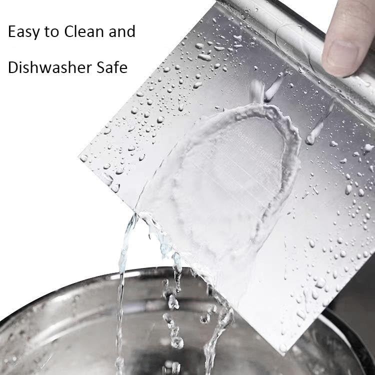 6-in-1 Stainless Steel Kitchen Multi-Tool: Heavy Duty Scraper, Dough Cutter, Vegetable Chopper, Pizza Slicer with Built-in Scale | Ergonomic Non-Slip Grip for Easy Cleaning & Space Saving