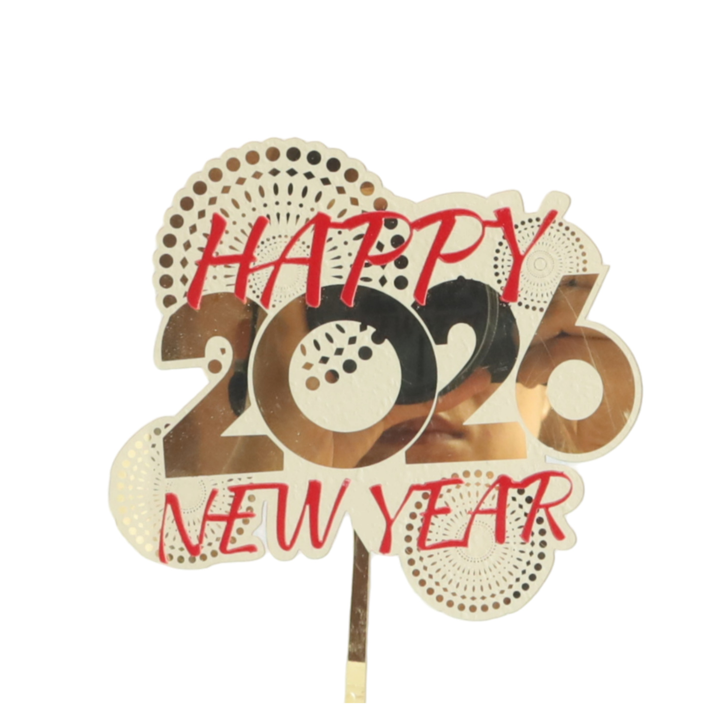 2026 New Year Acrylic Cake Toppers - "Happy New Year" Themed Decorations for New Year Party Cakes