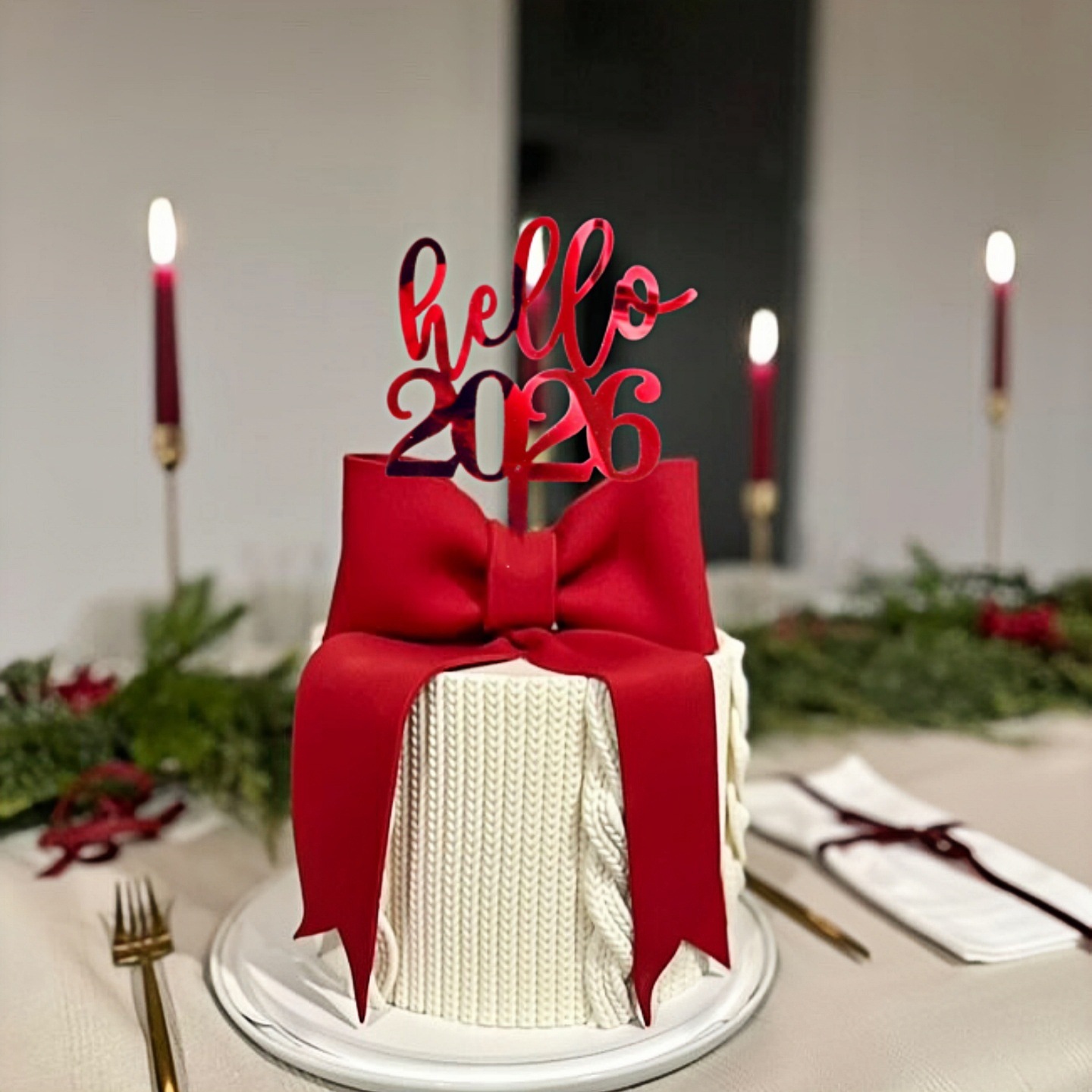 2026 New Year Acrylic Cake Decorations, Happy New Year New Year's Eve Cake Toppers, Party Supplies