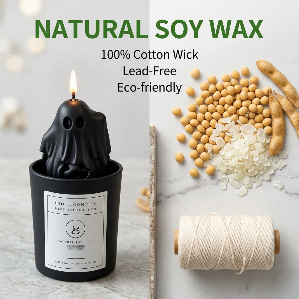 [Copy]Halloween Ghost Shaped Scented Candle, Spooky Handmade Soy Wax Candle for Home Decor Holiday Gift