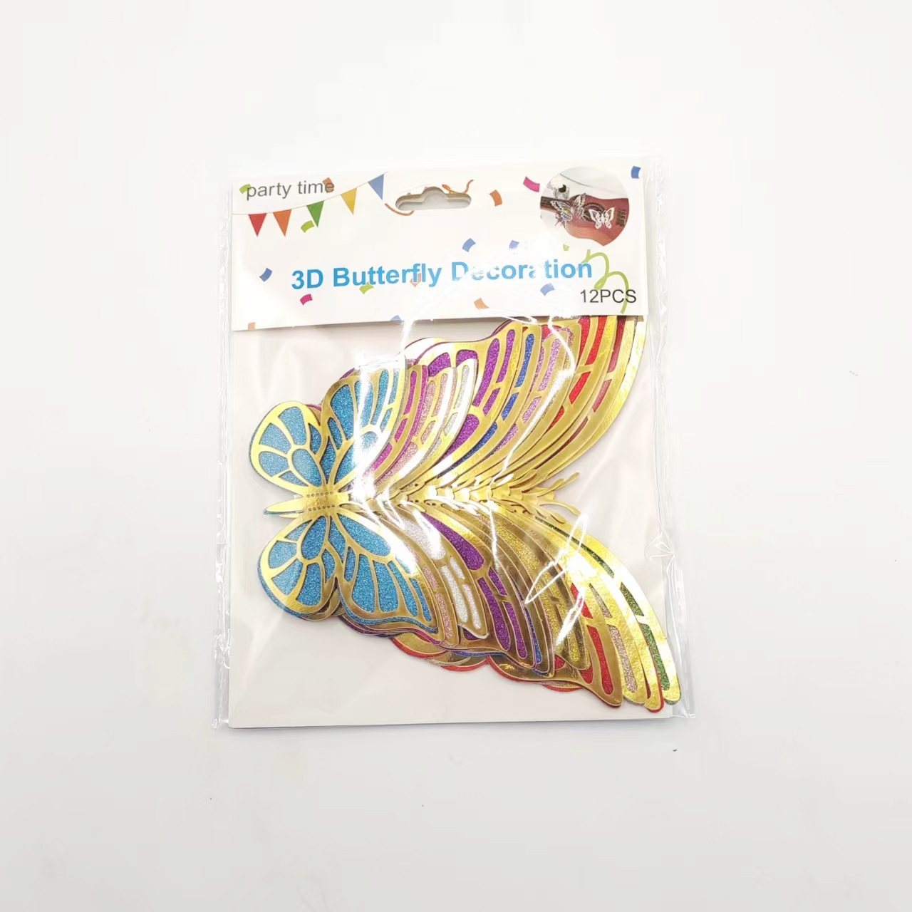 Glitter Gold Butterfly Decor: Sparkling Accents for Festive Walls & Cakes, 12-Piece Set