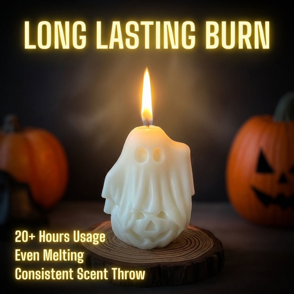 [Copy]Halloween Ghost Shaped Scented Candle, Spooky Handmade Soy Wax Candle for Home Decor Holiday Gift