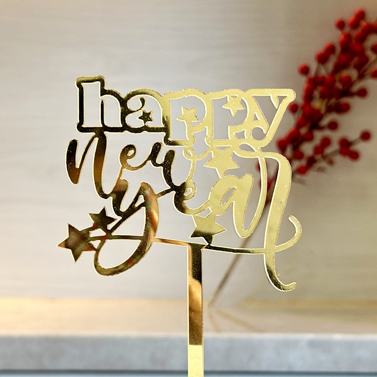 2026 New Year Acrylic Cake Decorations, Happy New Year New Year's Eve Cake Toppers, Party Supplies