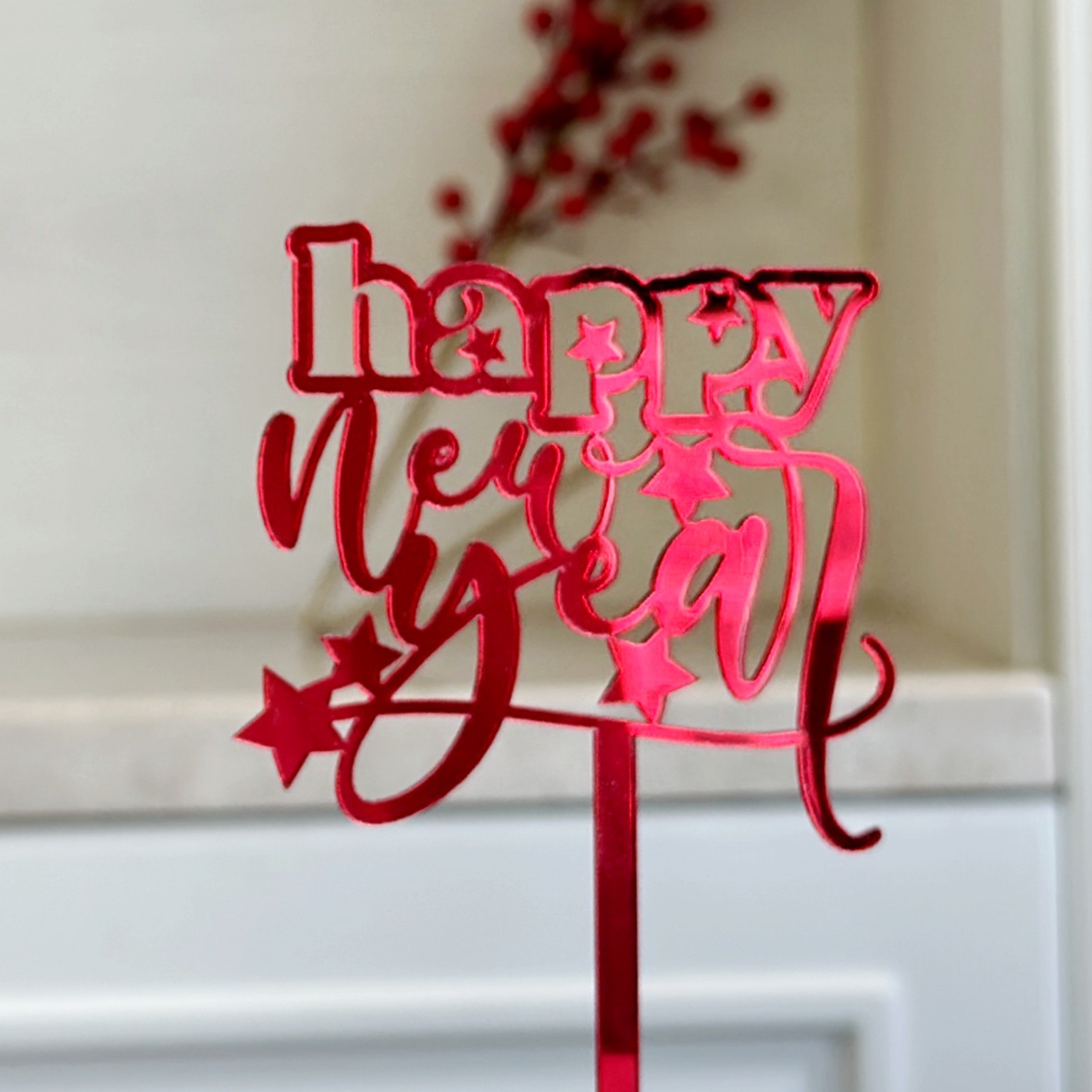 2026 New Year Acrylic Cake Decorations, Happy New Year New Year's Eve Cake Toppers, Party Supplies