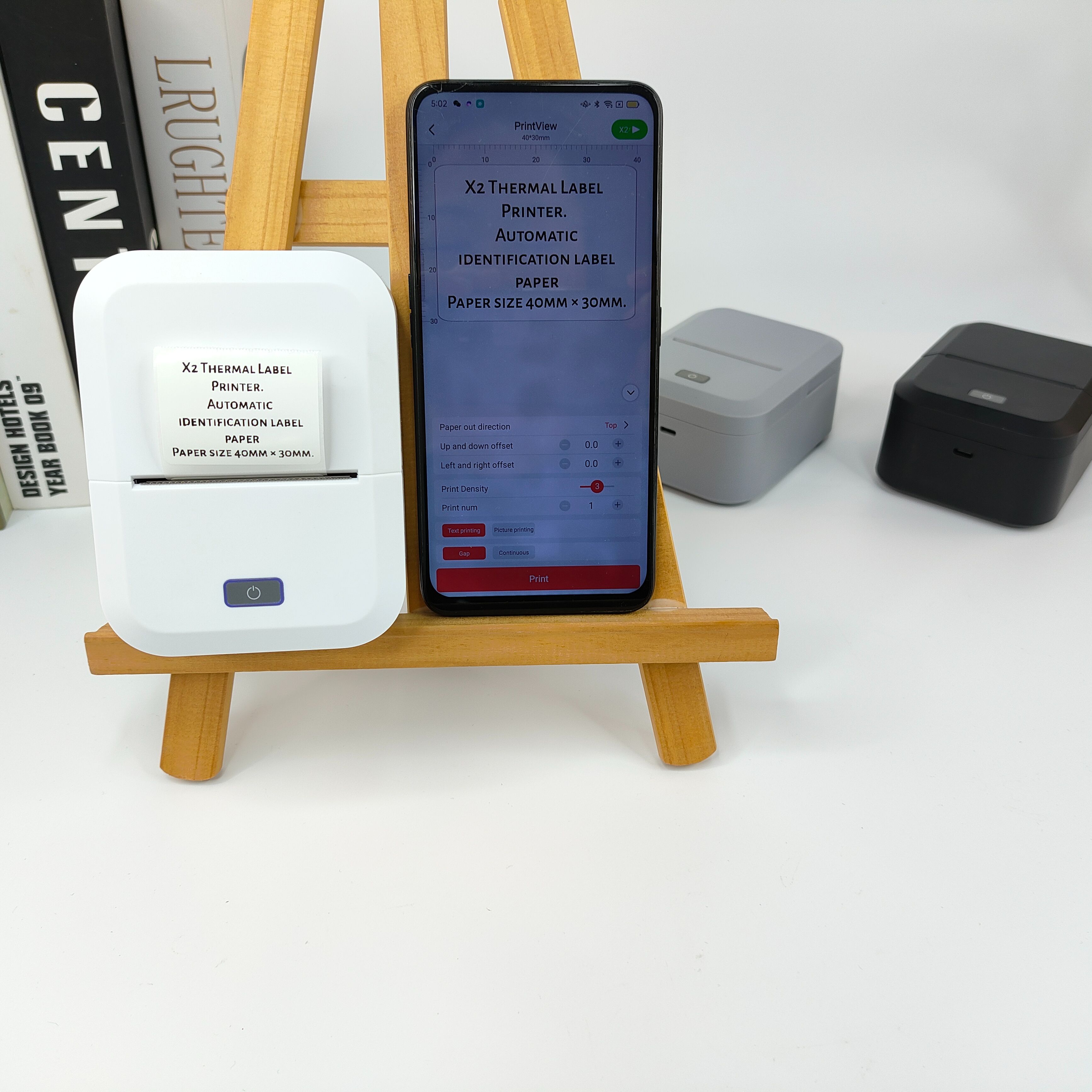 Professional Mobile Thermal Printer X2 | 58mm 203dpi High Resolution Barcode & Receipt Printer, ROHS Certified Portable Label Maker for Business