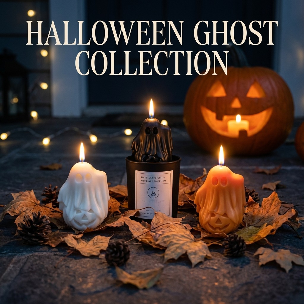 [Copy]Halloween Ghost Shaped Scented Candle, Spooky Handmade Soy Wax Candle for Home Decor Holiday Gift