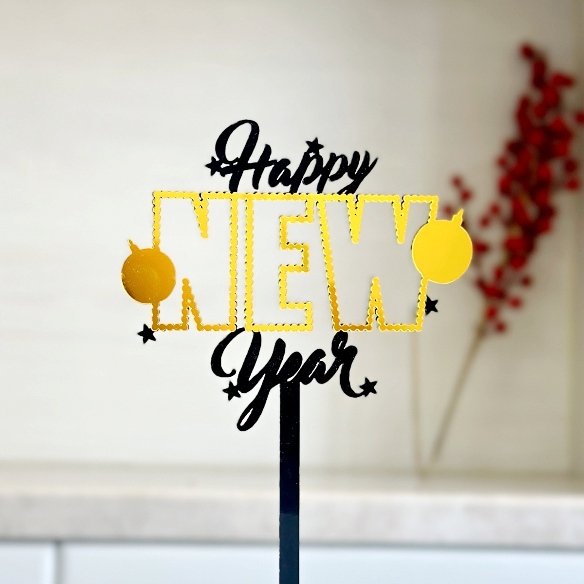 2026 New Year Acrylic Cake Decorations, Happy New Year New Year's Eve Cake Toppers, Party Supplies