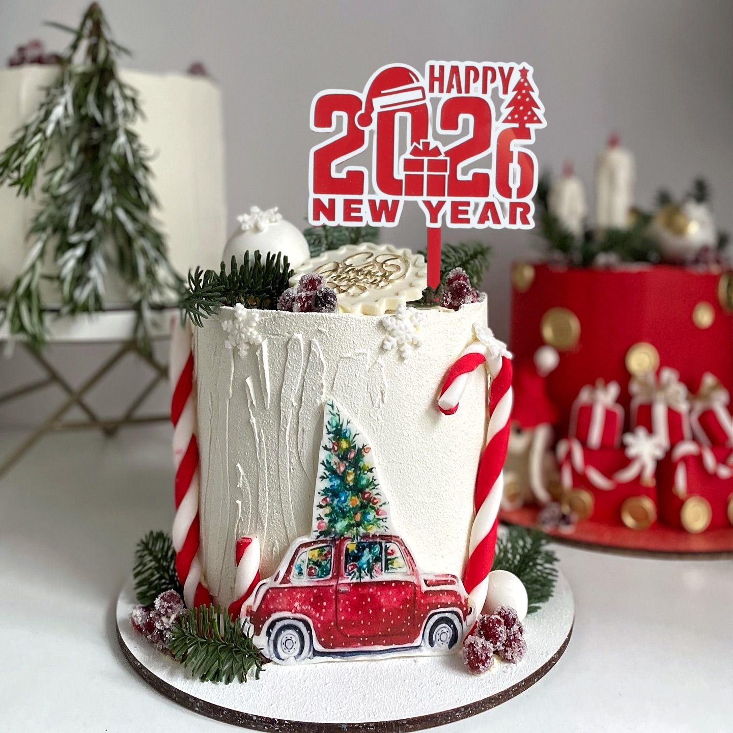 2026 New Year Acrylic Cake Decorations, Happy New Year New Year's Eve Cake Toppers, Party Supplies
