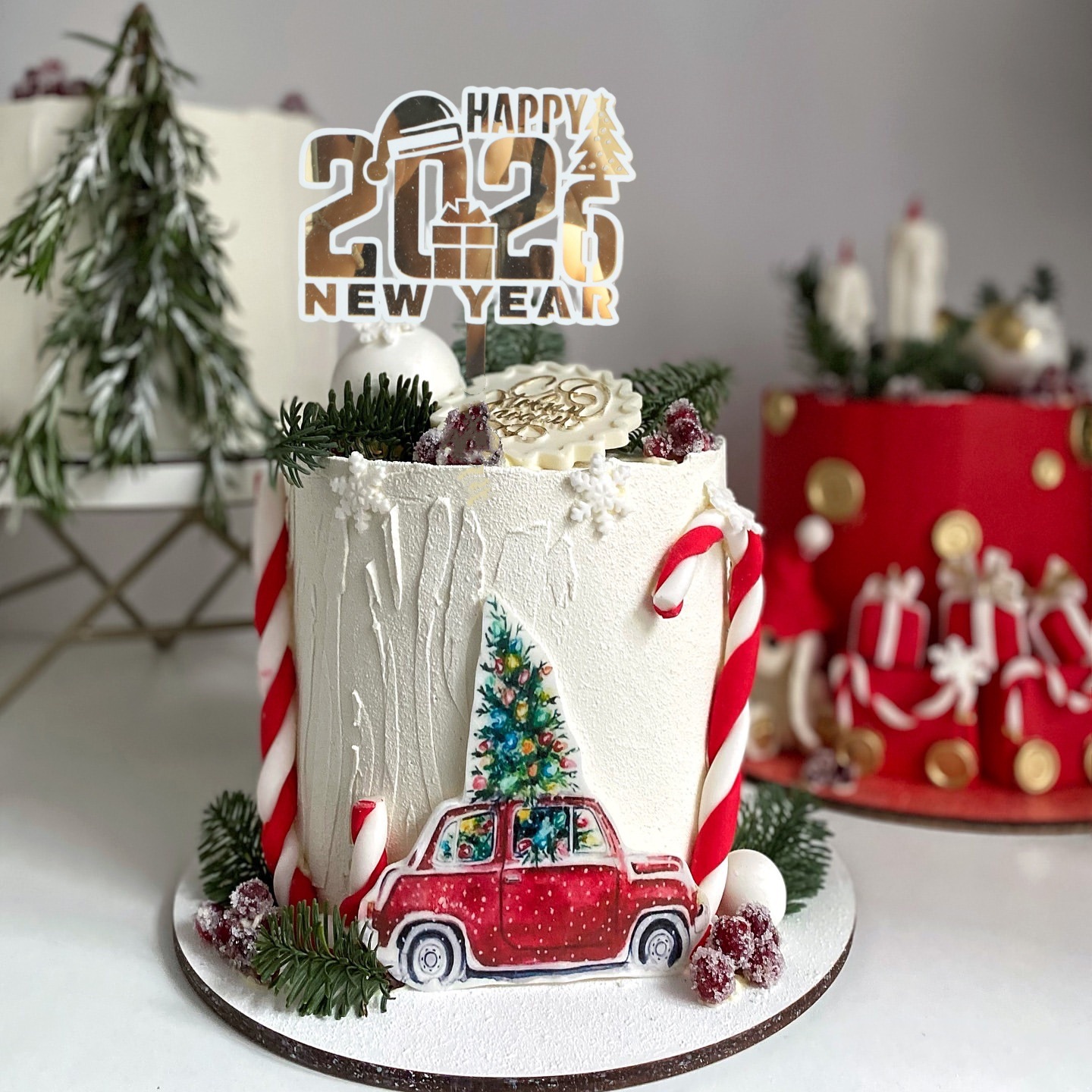 2026 New Year Acrylic Cake Decorations, Happy New Year New Year's Eve Cake Toppers, Party Supplies