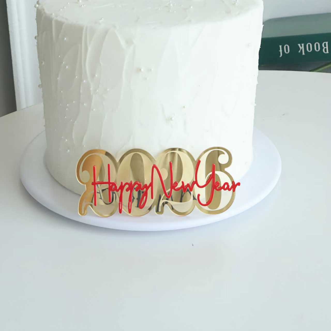 2026 New Year Acrylic Cake Decorations, Happy New Year New Year's Eve Cake Toppers, Party Supplies