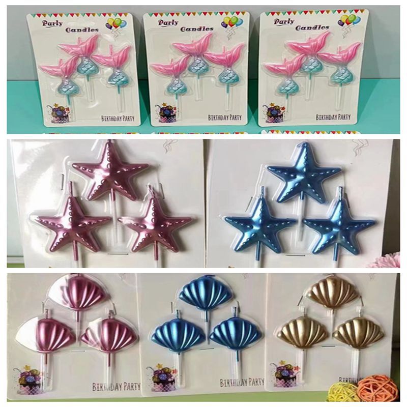 Mermaid Tail Glitter Candles  - Magical Cake Topper Decor for Birthday Parties, Ocean-Themed Weddings & Celebration Cakes