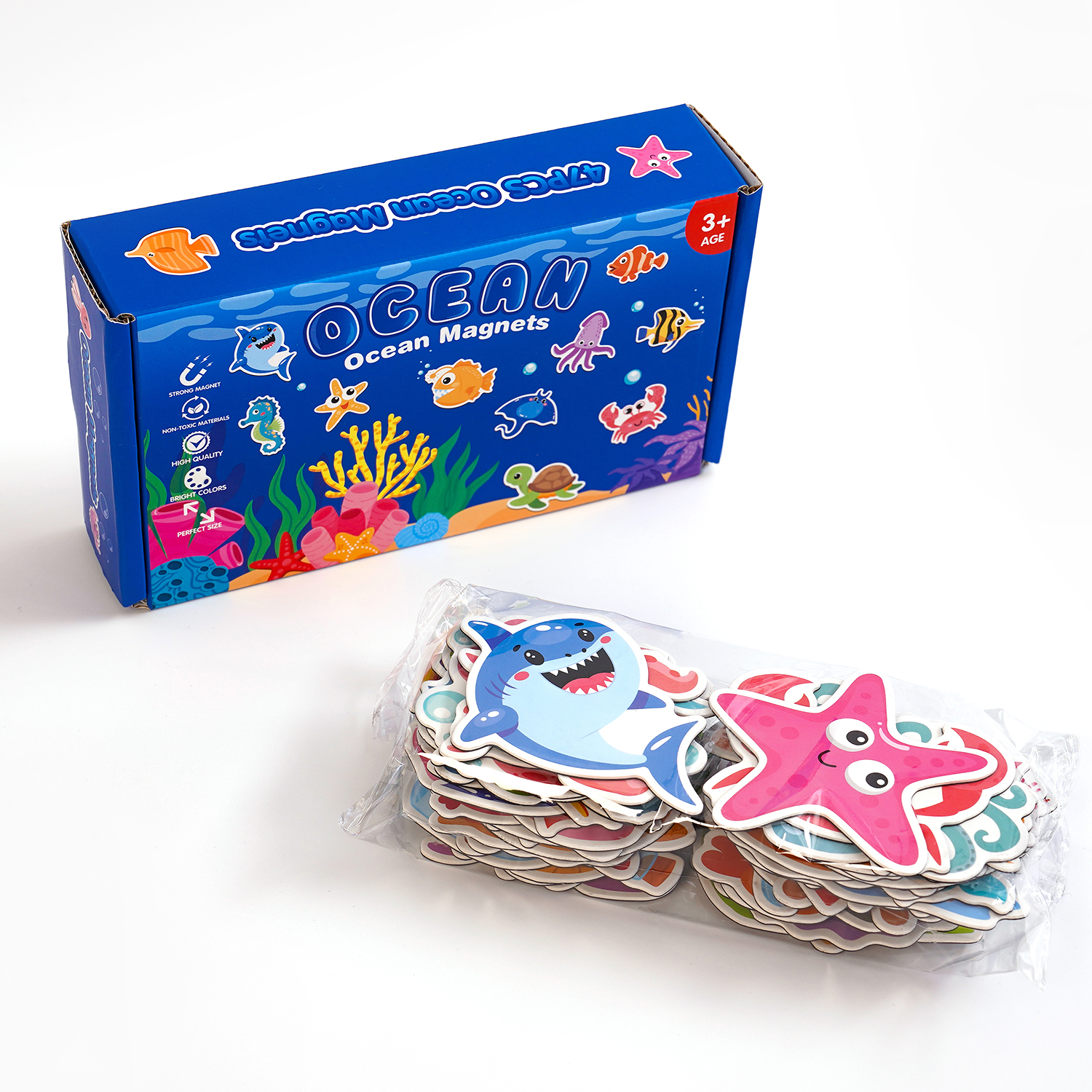 Underwater World Magnetic Set | Soft Ocean Creature Magnets, Sea Life Educational Toys for Toddlers & Preschool Learning