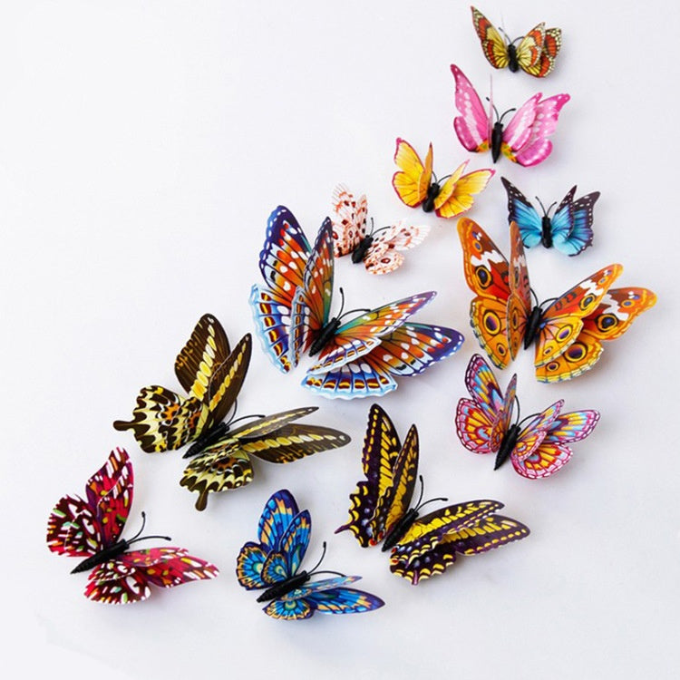 Glow-in-the-Dark Double Layer Magnetic Butterfly Set - 3D Realistic Wall Stickers for Indoor Home Decor
