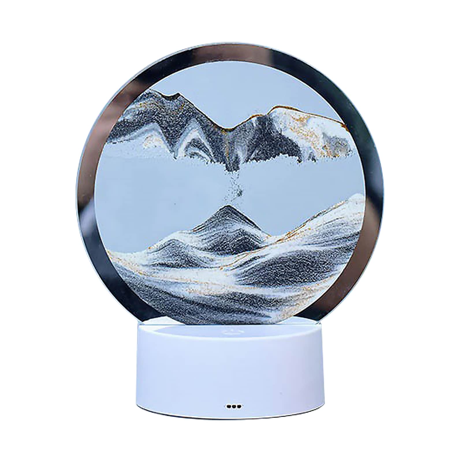 Dynamic Moving Sandscape Art Lamp, 3D Quicksand Painting with Colorful LED Light, Hypnotic Desktop Decor for Living Room & Bedroom, Creative Stress Relief Gift and Modern Home Art