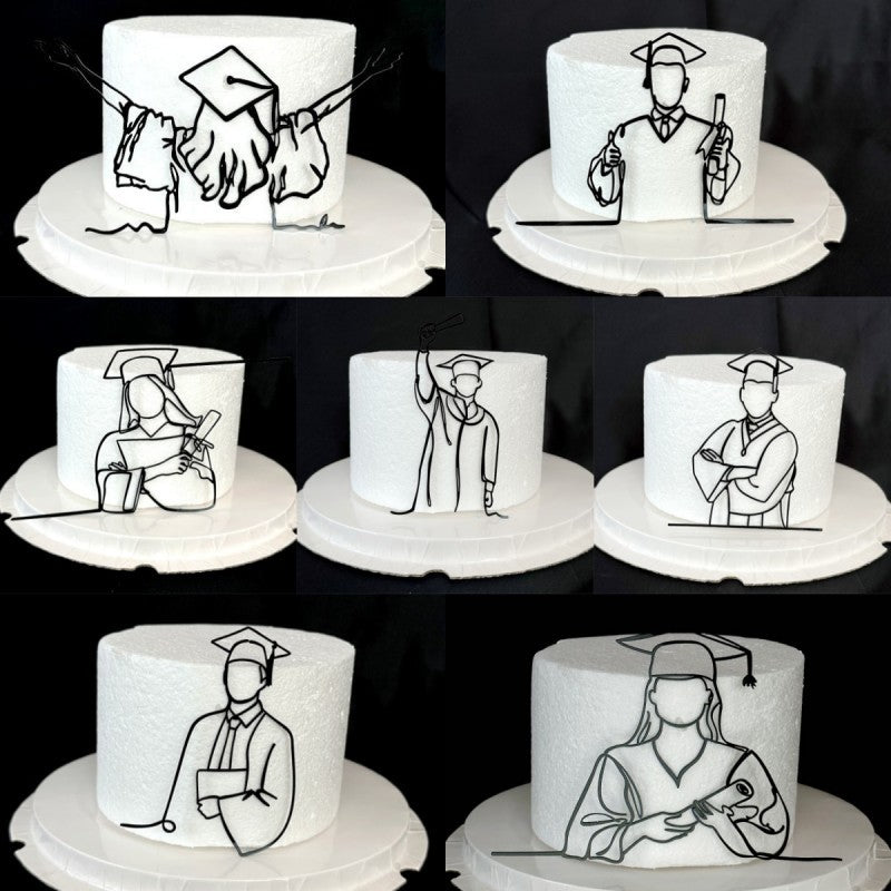 Gold Black Doctorial Hat Graduation Party Cake Toppers Acrylic Congratulations Graduation For Students Graduation Party Cake Decorations