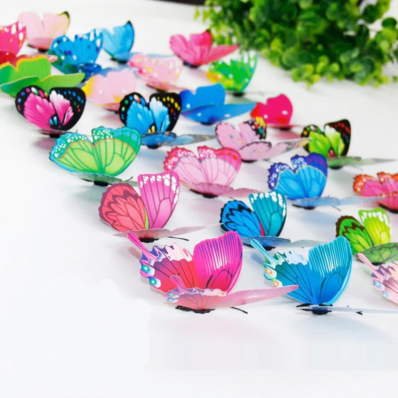 7cm Realistic 3D Butterfly Decor - Vibrant Garden Vase Accents & Bedroom Wall Art (Handcrafted Ornamental Butterflies)