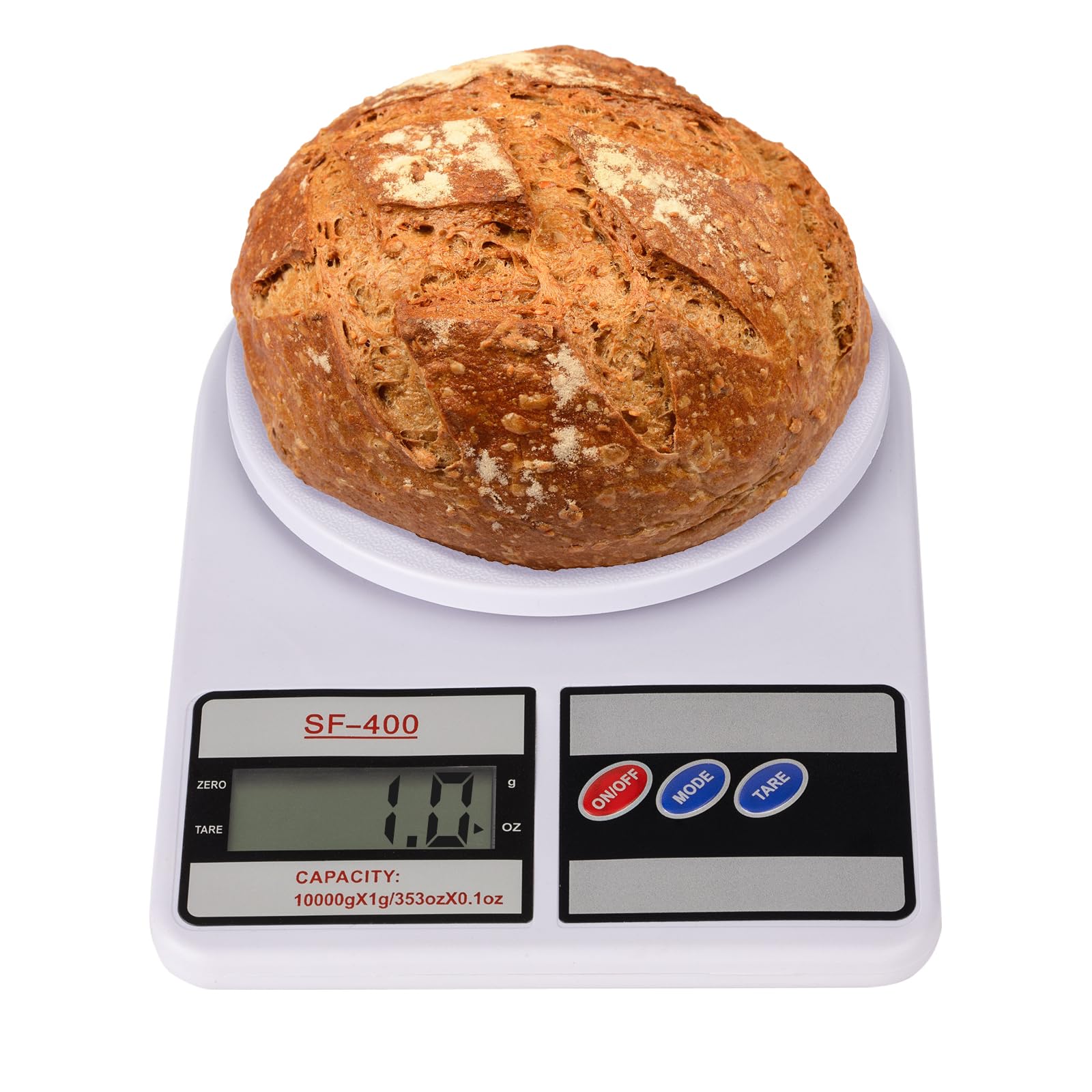 Digital Kitchen Scale 22lb/10kg/0.1g Capacity, Stainless Steel Food Scale with oz/g Units | Replaceable Battery Power | Ideal for Meal Prep, Cooking, Baking