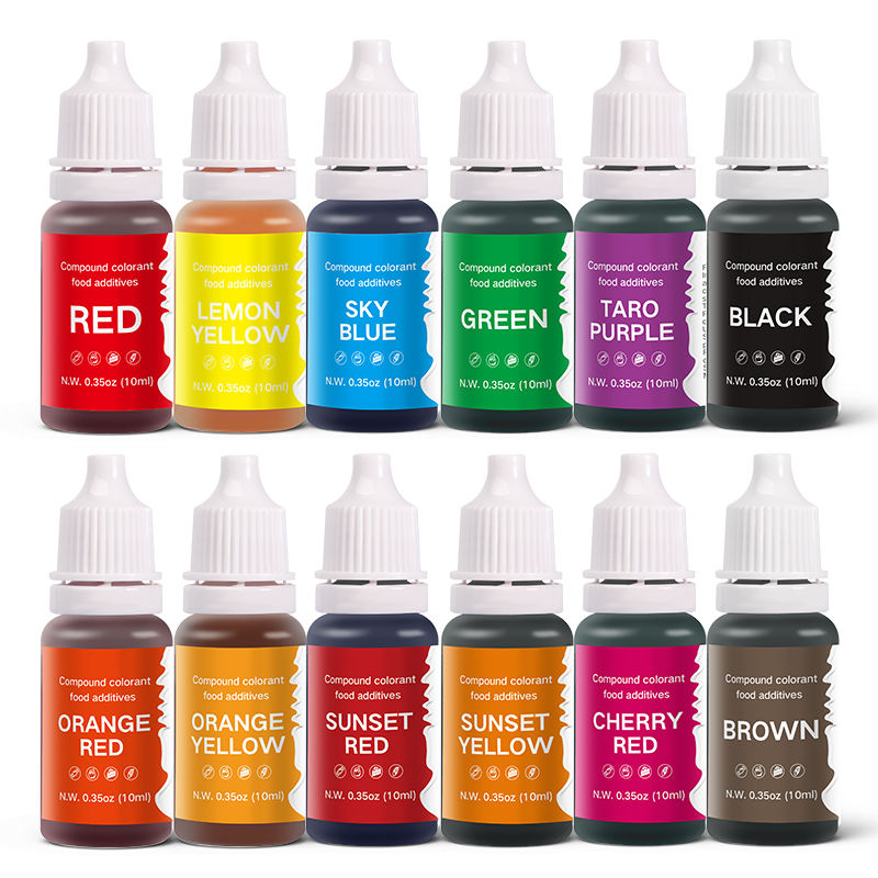 Food Grade Liquid Food Coloring - Water-Soluble Natural & Synthetic Colorant for Baking, Candy, Beverages