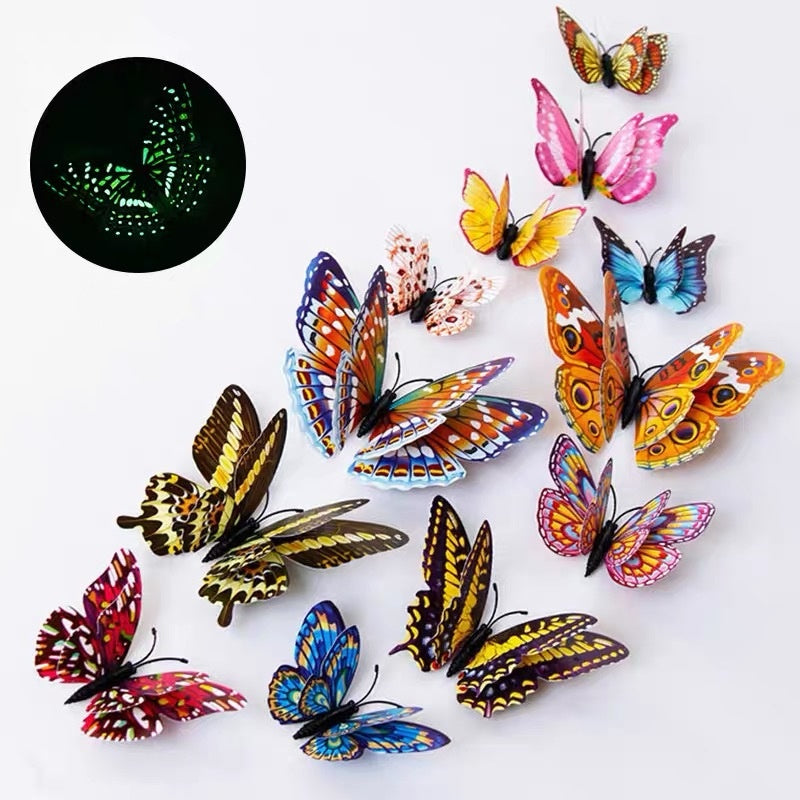 Glow-in-the-Dark 3D Butterfly Wall Stickers – Ultra-Realistic Home Decor for Creative Spaces