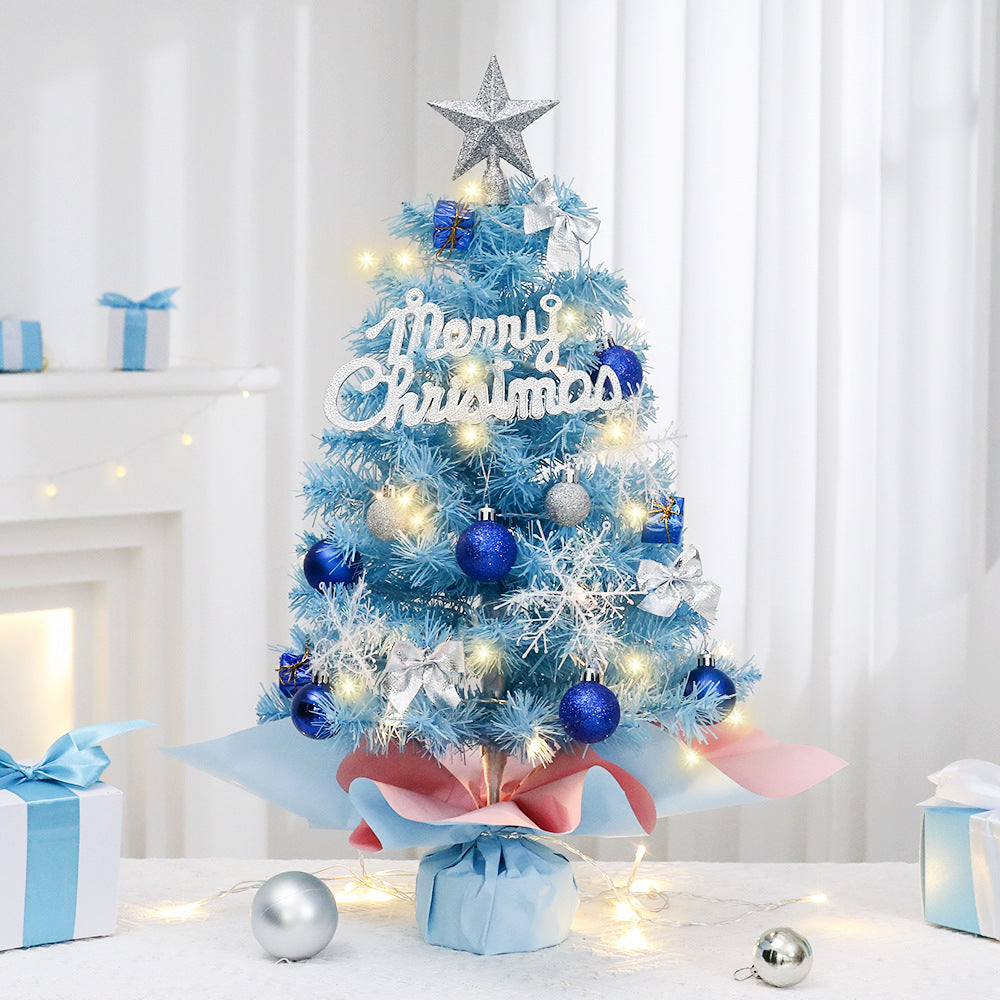 Blue Theme Party Christmas Tree Set, Coordinated Mini Tree with Matching Decorations, 45/60cm Event Centerpiece for Winter Weddings & Celebrations, Custom Color Holiday Display