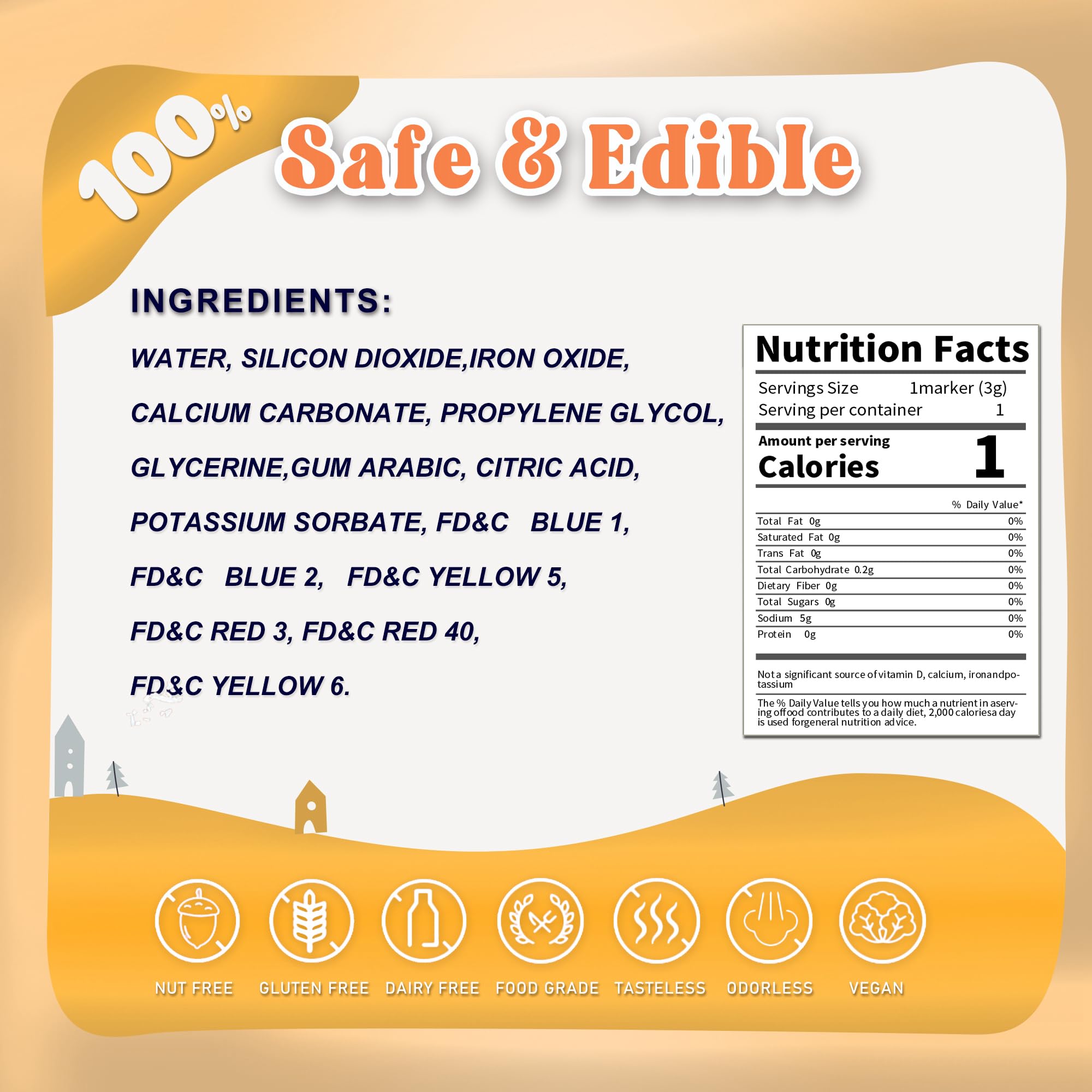 10Pcs Edible Metallic Markers - Food Grade Gold & Silver Shimmering Pens for Cake, Cookie, Cupcake & Fondant Decorating - Baking Supplies with Vibrant Sparkle