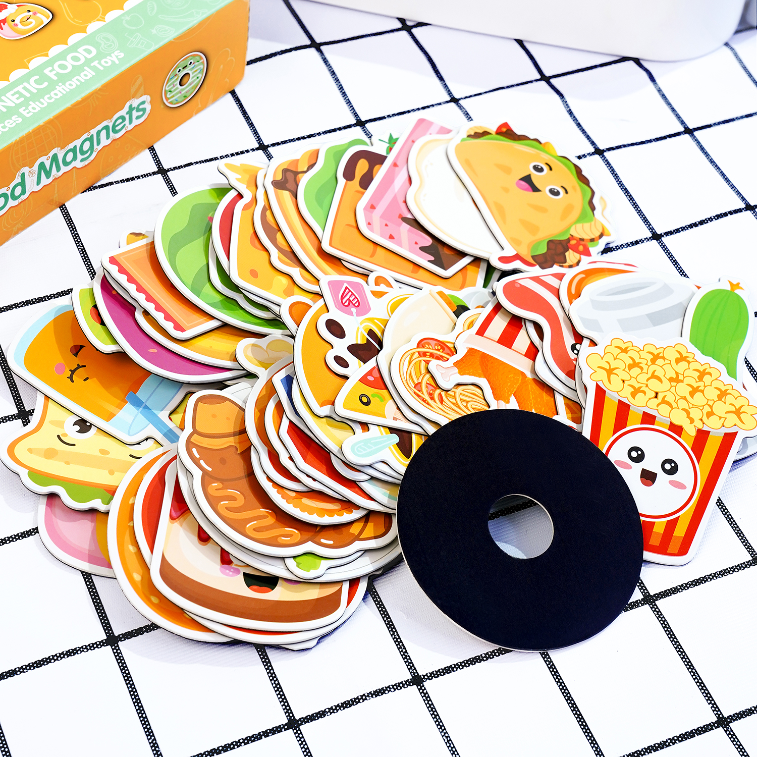 Delicious Food Magnets for Kids | Flexible Fridge Magnets with Global Cuisine Designs, Fun Kitchen Decor & Early Learning Tools