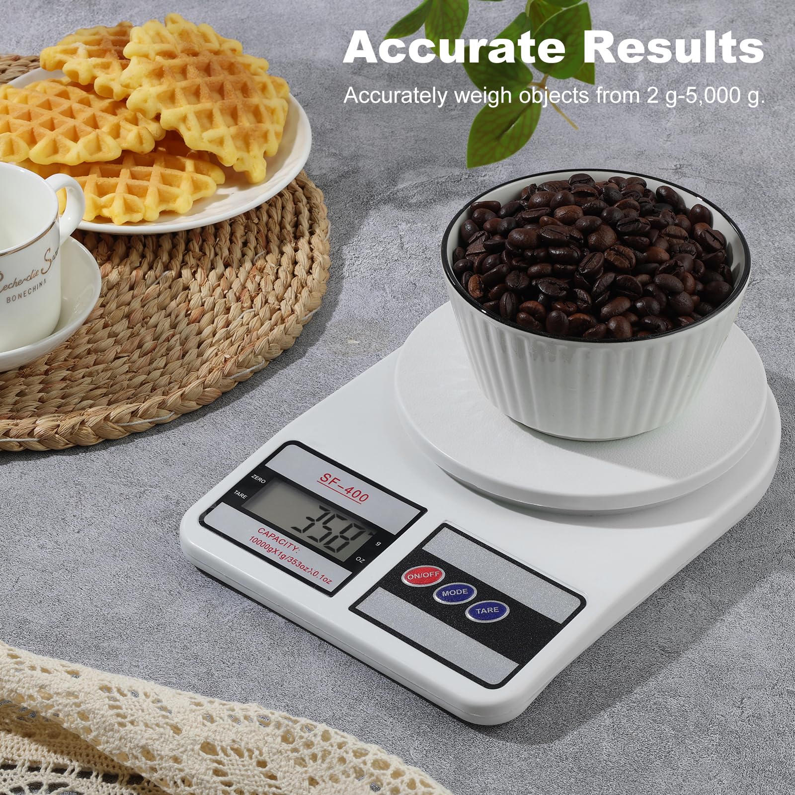 Digital Kitchen Scale 22lb/10kg/0.1g Capacity, Stainless Steel Food Scale with oz/g Units | Replaceable Battery Power | Ideal for Meal Prep, Cooking, Baking