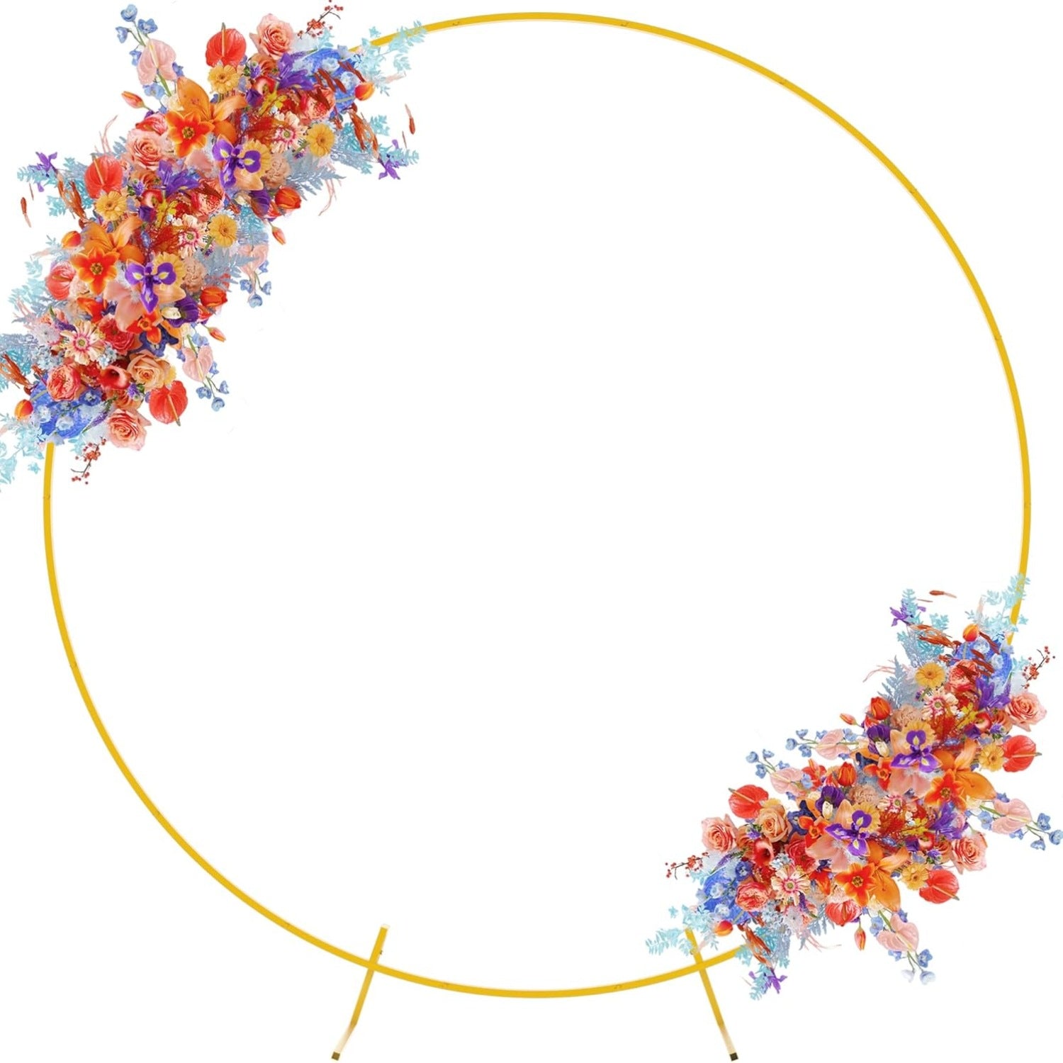 Giant Round Gold Metal Balloon Arch Kit, Removable 1.8m 2m Wedding Arch Background Stand, Easy to Carry and Reusable, Best Decoration for Party, Festival