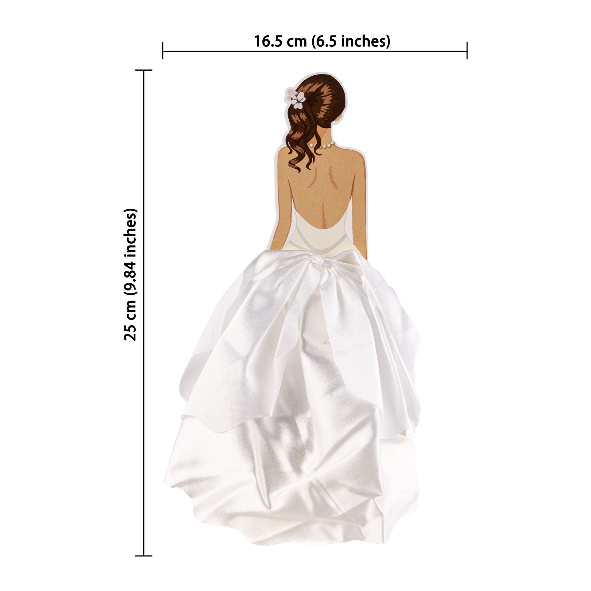 1Pc Woman Back Silk Gauze Skirt Wedding Cake Toppers Girl Happy Birthday Cake Toppers Bride to Be Cake Decorating Supplies Cupcake Topper Bachelorette Party Decorations White