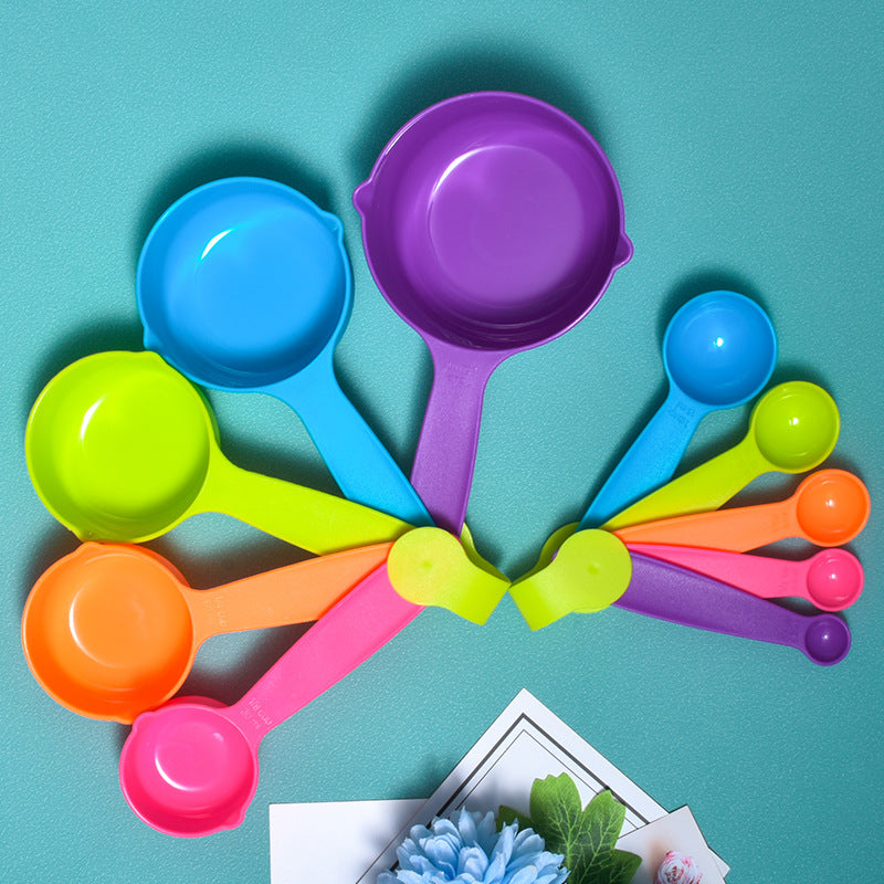 Colorful Measuring Cups and Spoons Set - Precise Kitchen Tools for Baking, Tea Leaves, Sugar with Clear Graduation Marks