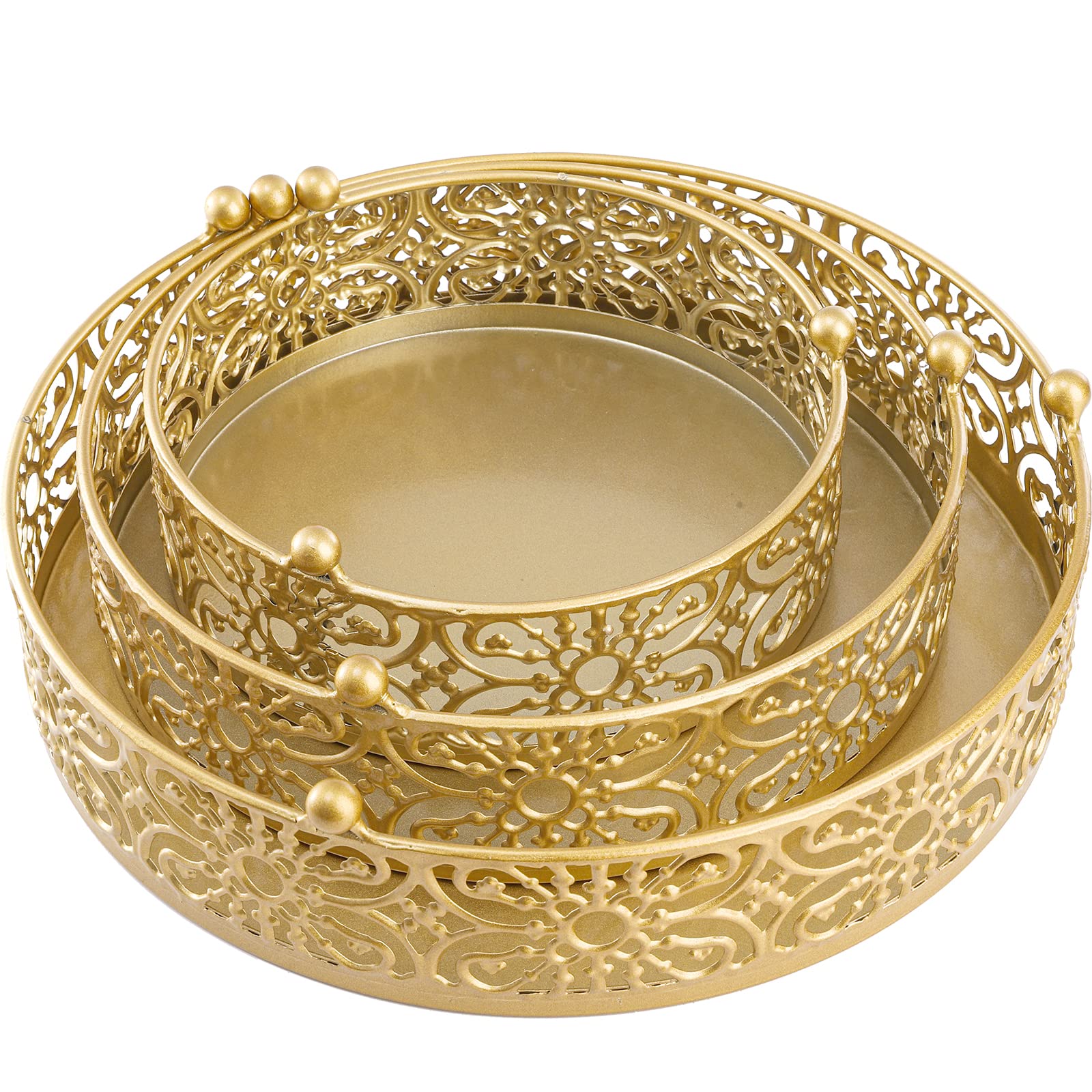 3 Pack Cake Stand, Round Metal Cake Stands, 8" 10" 12" Dessert Display Cupcake Stands, Wedding Brithday Party Celebration Dessert Cake Display Plates