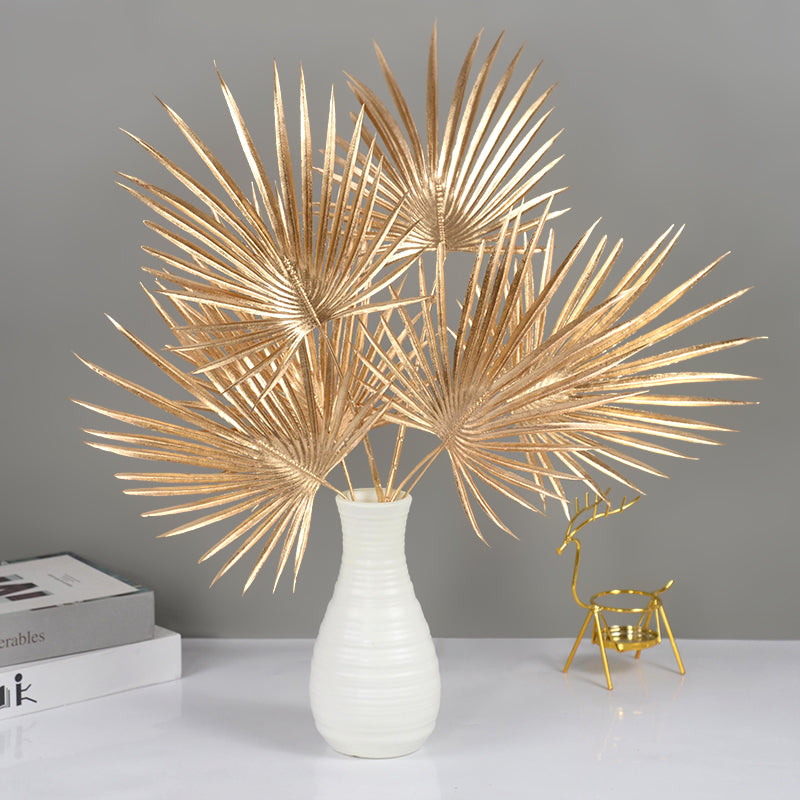 Gold Ginkgo Leaf Branches - Artificial Plants for DIY Wedding, Party, Home Decor, Flower Arrangement (Living Room, Centerpiece, Decorative Accessories)