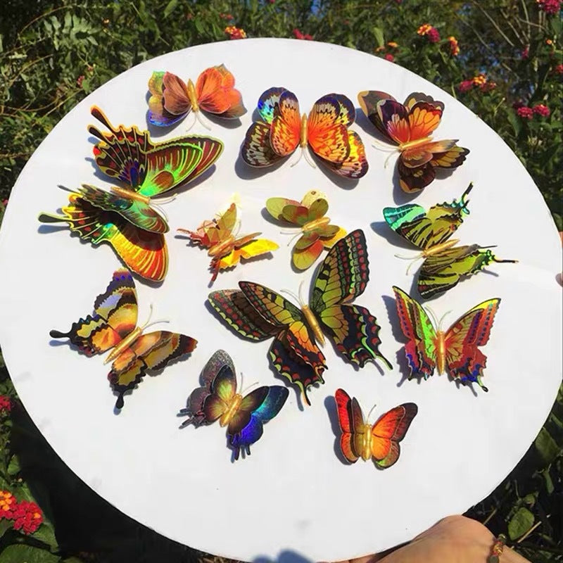 3D Metallic Gold & Silver Butterfly Wall Decals – Elegant Home Decor for Living Room, Bedroom & Display Windows (Modern & Stylish)