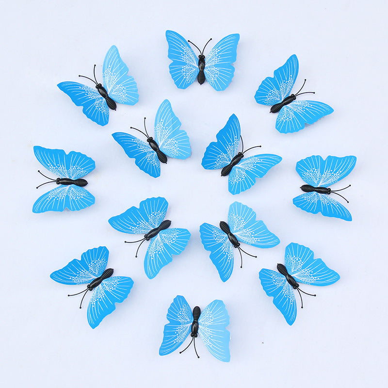 Solid Color 3D Butterfly Wall Art (6-12cm) - Realistic Decorative Butterfly Stickers & Craft Ornaments