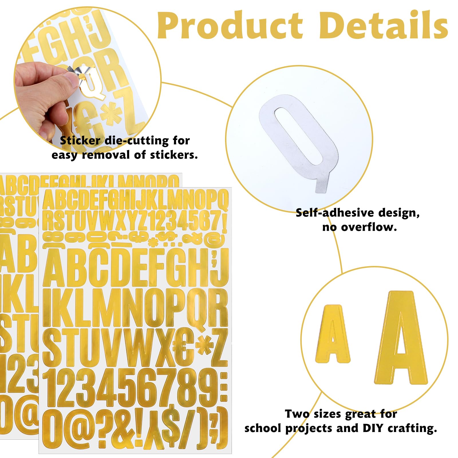Gold Foil Letter Stickers for Graduation Caps – DIY Waterproof Self-Adhesive Alphabet, Numbers & Symbols (Silver Foil Option Included)