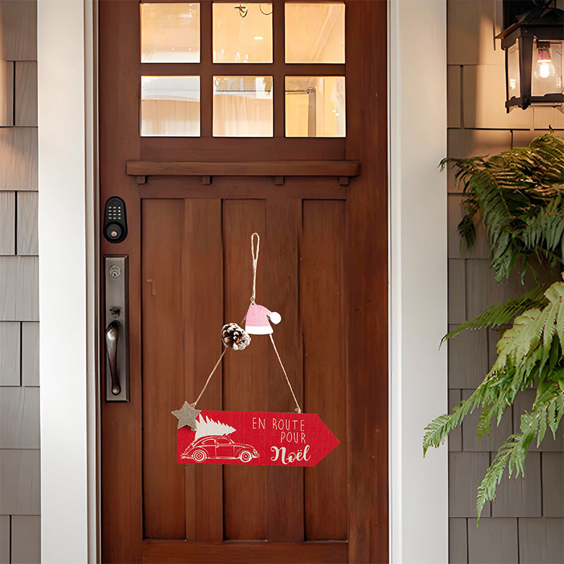 Complete Christmas Decor Set for Home, Hand-Painted Wood Ornaments for Tree Wreath & Mantel, Rustic Farmhouse Holiday Collection, Coordinated Hanging Decorations with Twine Strings