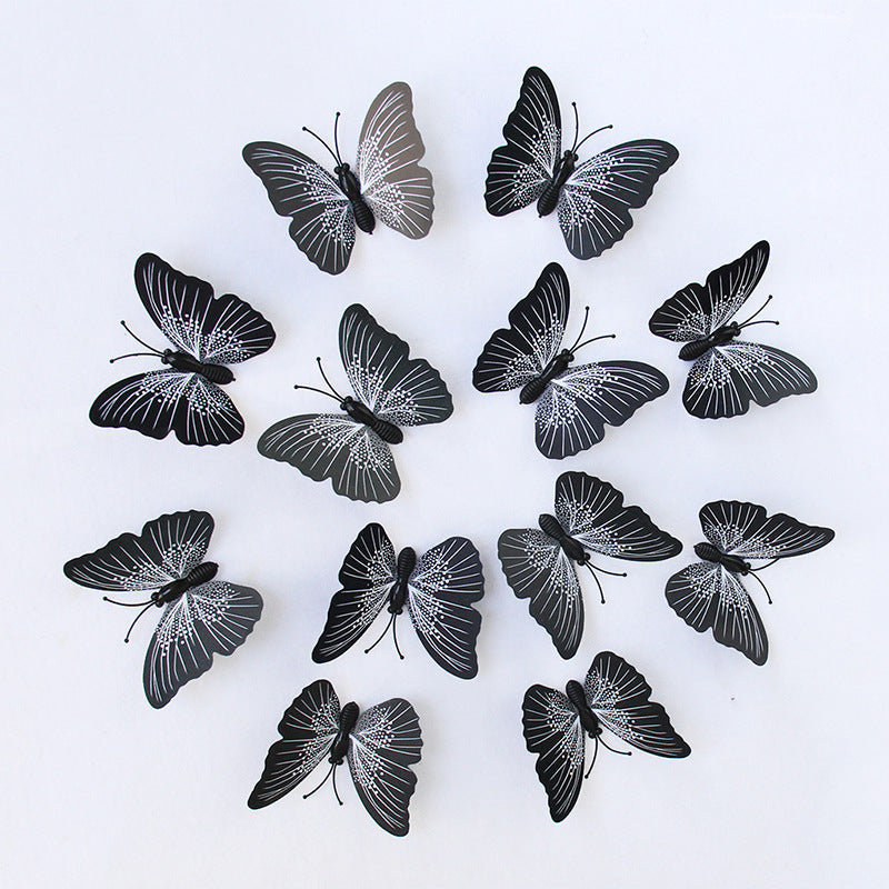 Solid Color 3D Butterfly Wall Art (6-12cm) - Realistic Decorative Butterfly Stickers & Craft Ornaments